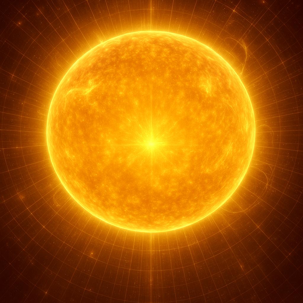 Sol dourado radiante - Fundo sobre Felina